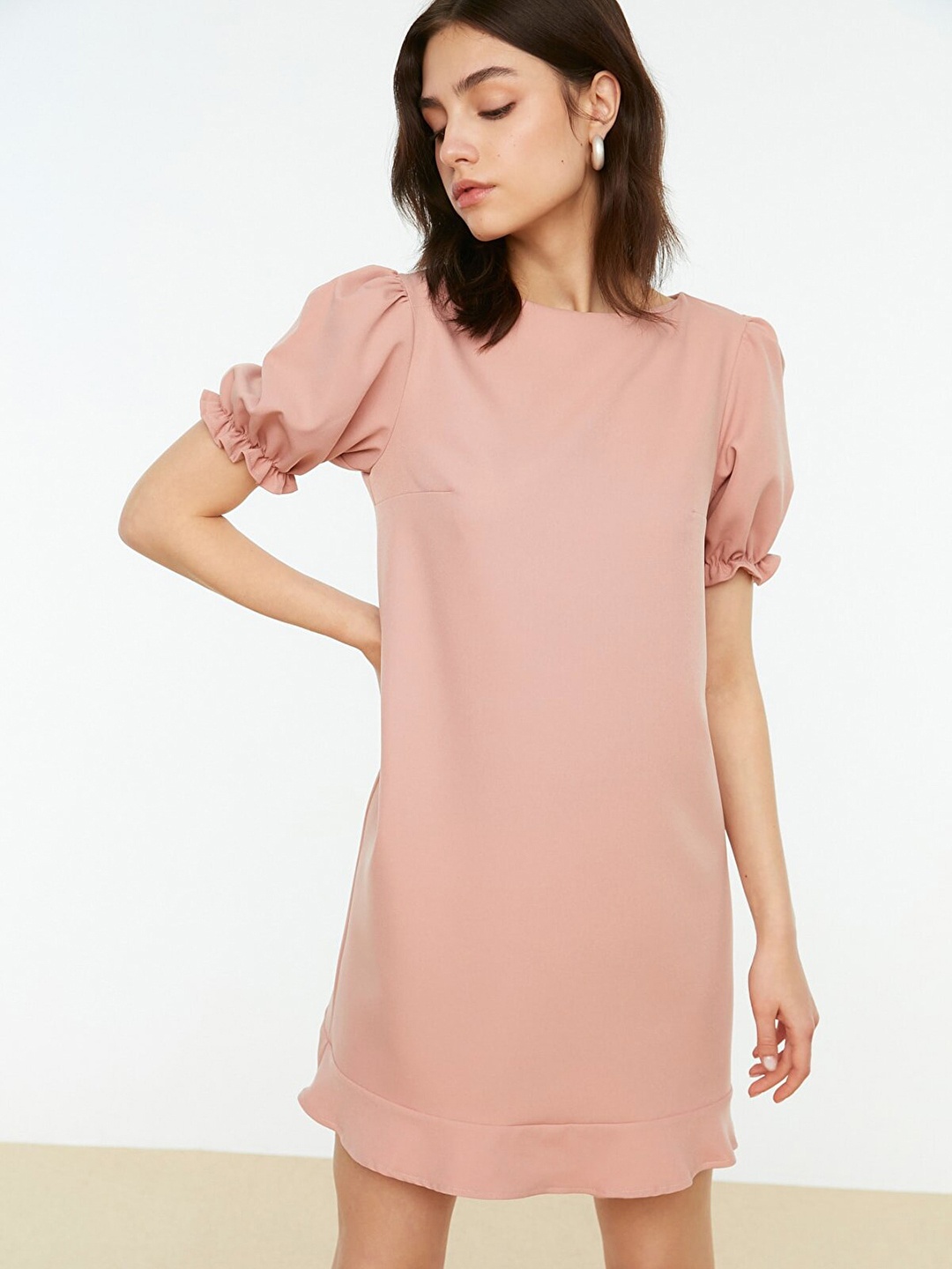

Trendyol Dusty Pink Solid T-shirt Dress, Rose