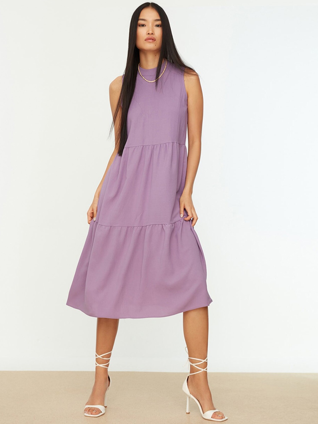 

Trendyol Lavender A-Line Midi Dress