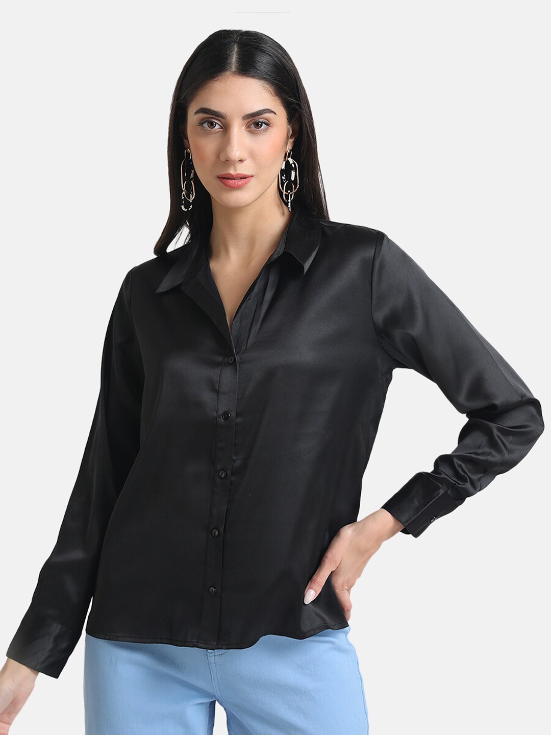 

Kazo Women Black Formal Shirt