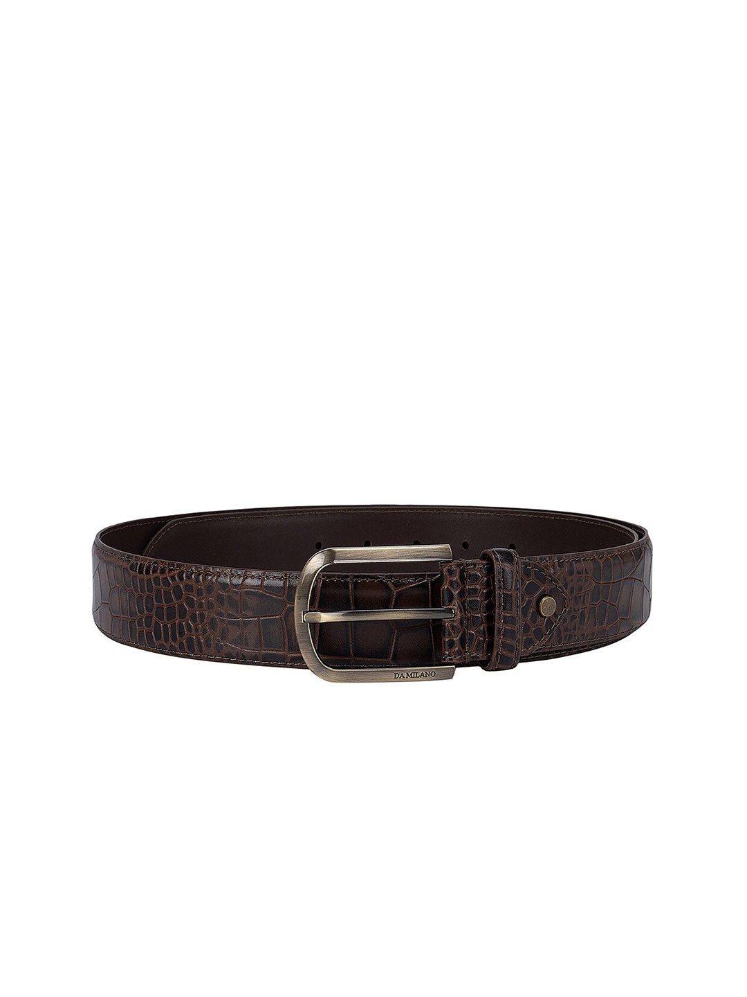 

Da Milano Men Brown Textured Leather Belt