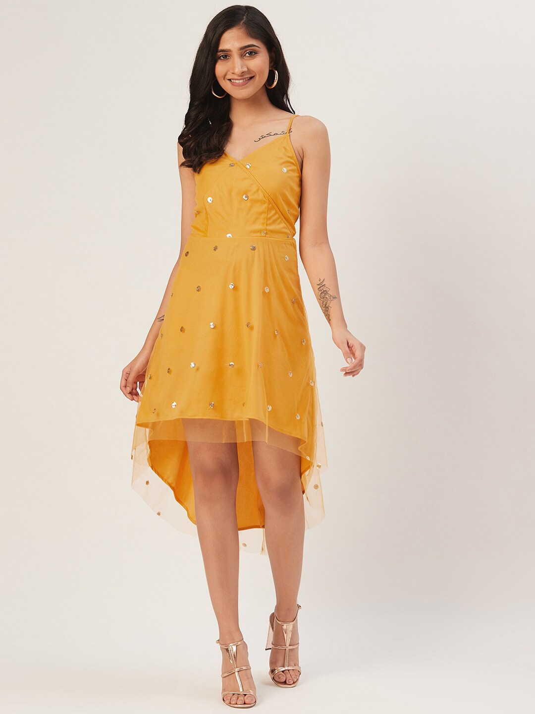 

DODO & MOA Orange Embellished Dress