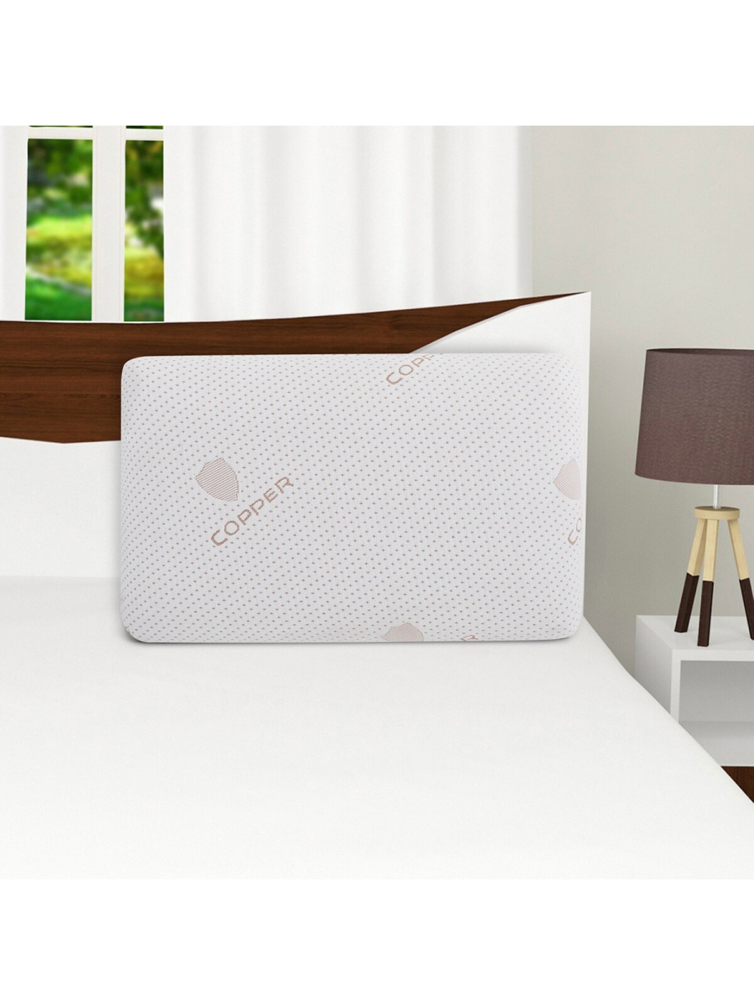 

Home Centre White Textured Cotton Pillow