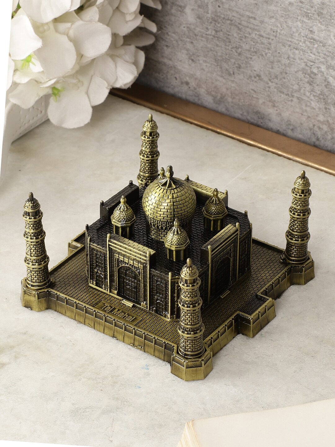 

EXIM DECOR Metallic Taj Mahal Monument Showpiece