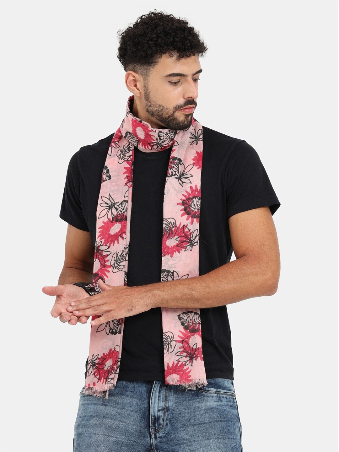 

thickskin Men Assorted Printed Stole With Frayed Border