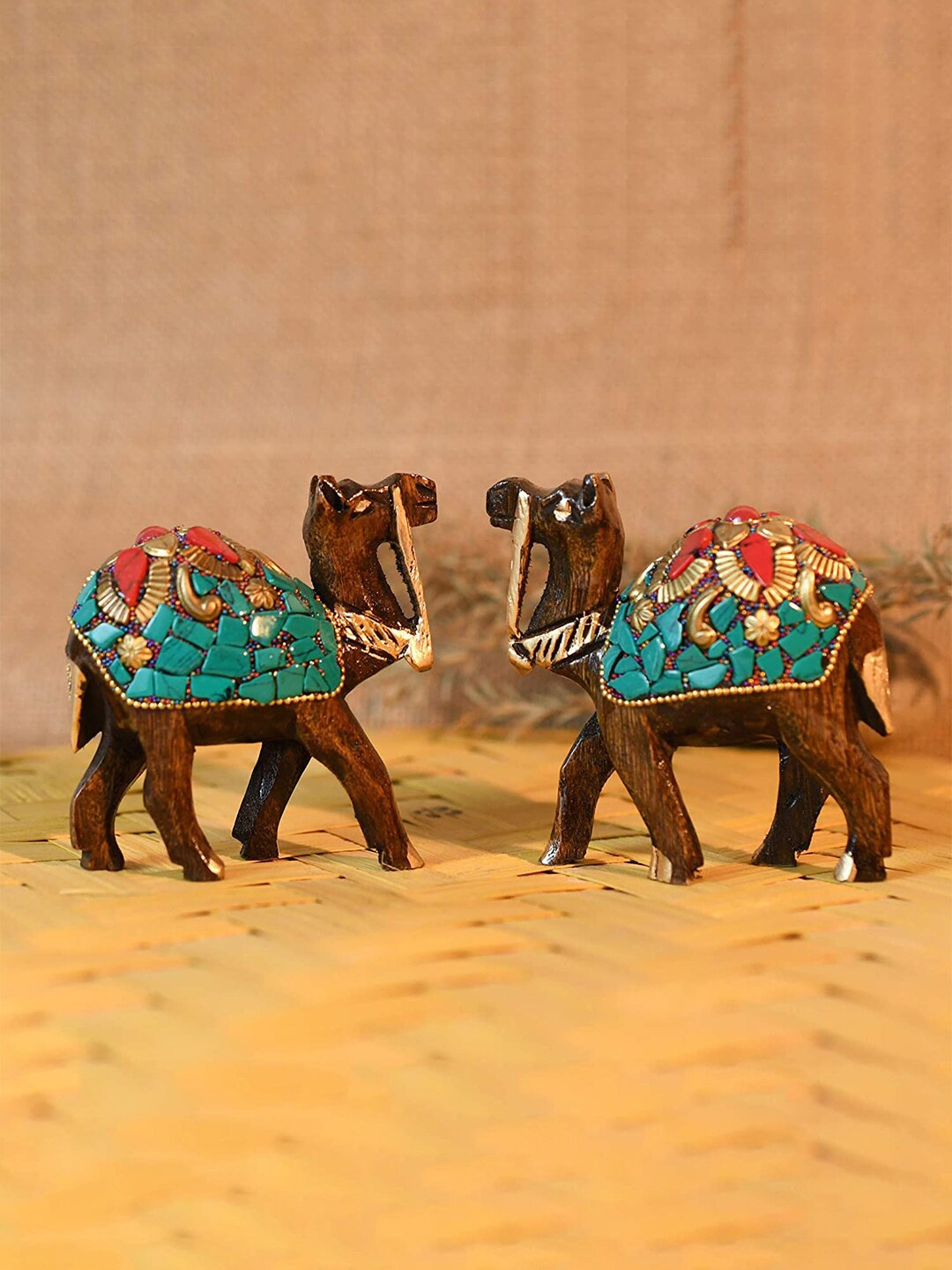 

CraftVatika Brown Wooden Camel Showpiece