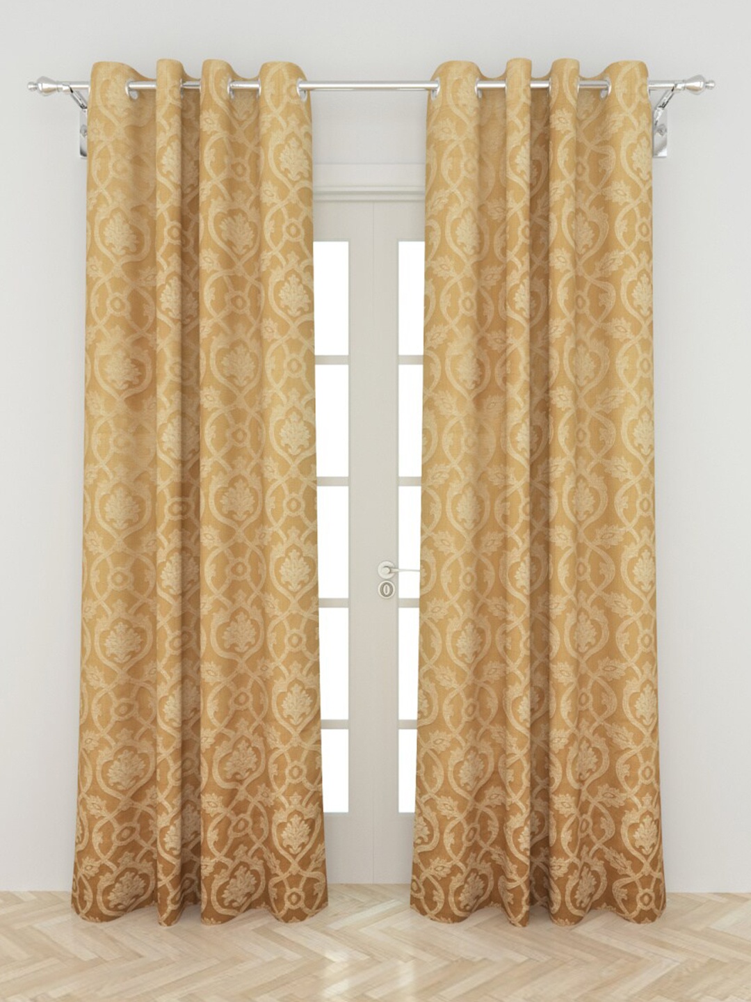 

Home Centre Beige Ethnic Motifs Printed Black Out Door Curtain Set Of 2