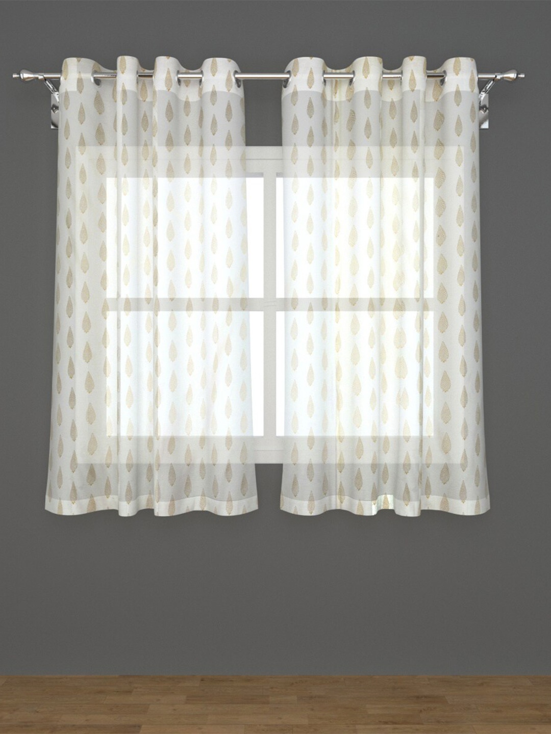 

Home Centre White Ethnic Motifs Window Curtain