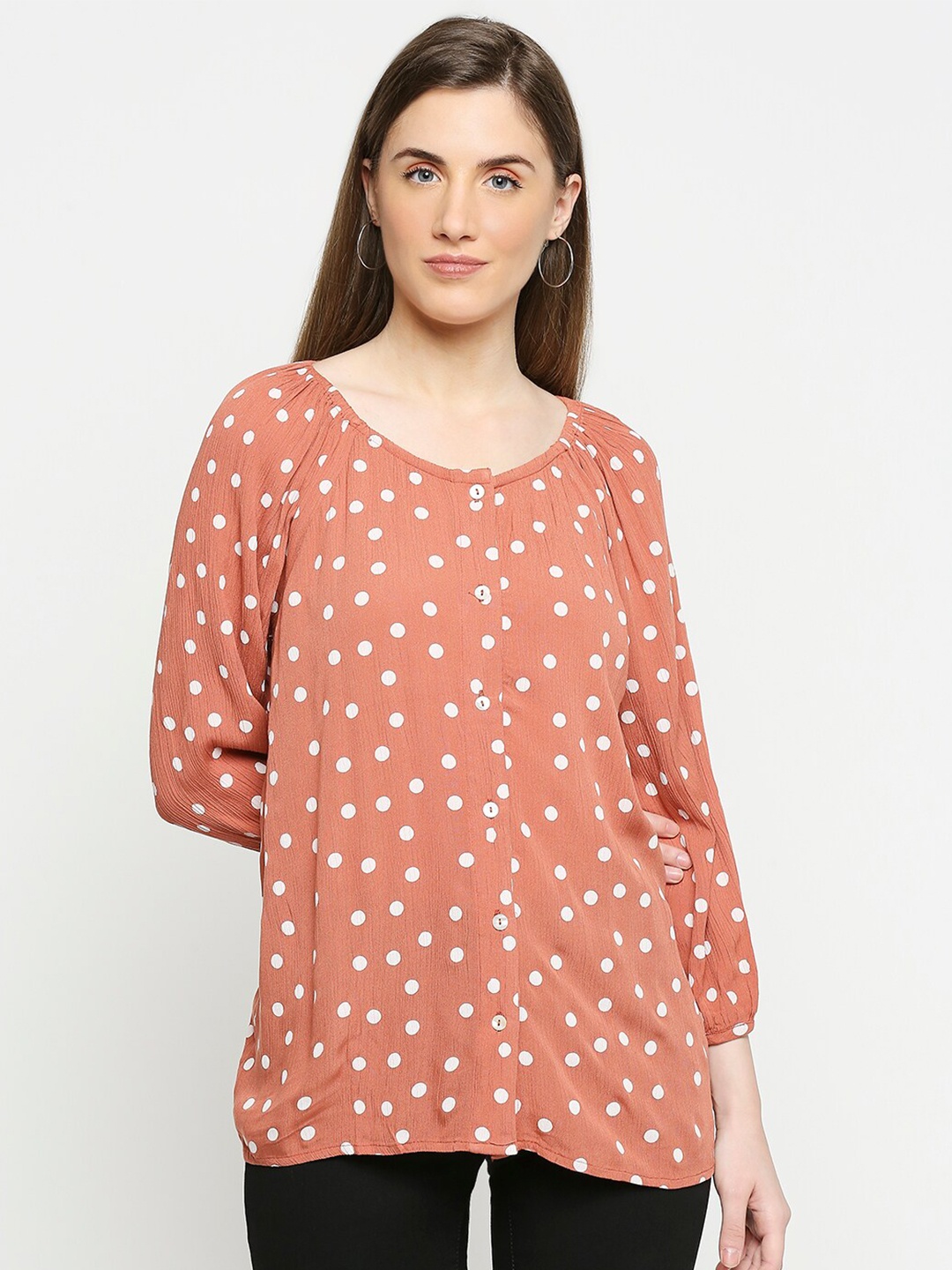 

Honey by Pantaloons Rust & White Printed Top