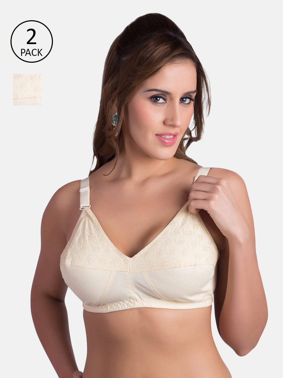 

Rajnie Pack of 2 Beige Minimizer Bras RJ-9635-2PC-SK