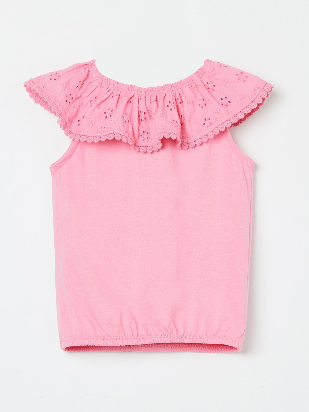 

Juniors Girls Pink Solid Cotton Tank Top