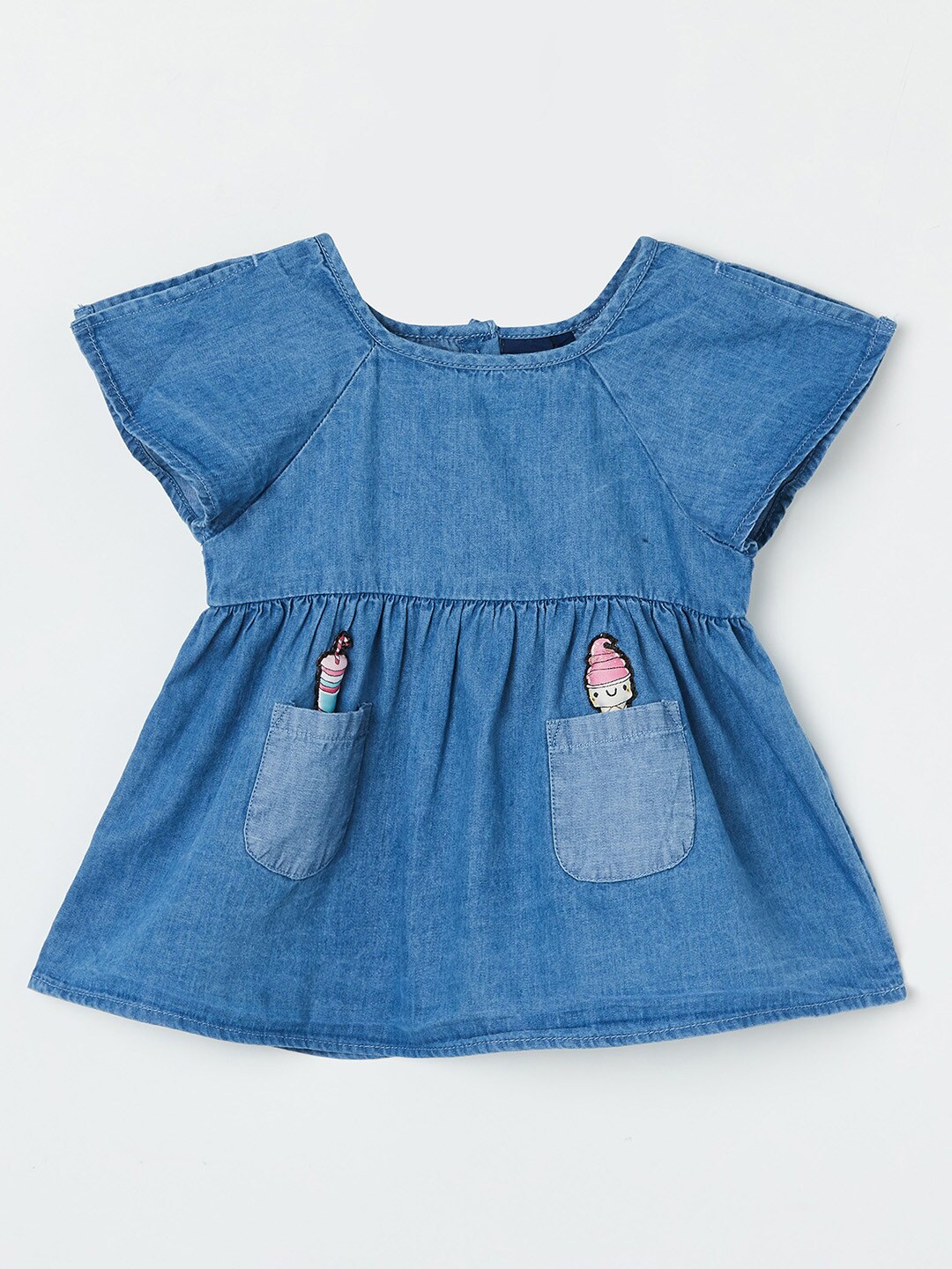 

Juniors Girls Blue Solid Cotton Top