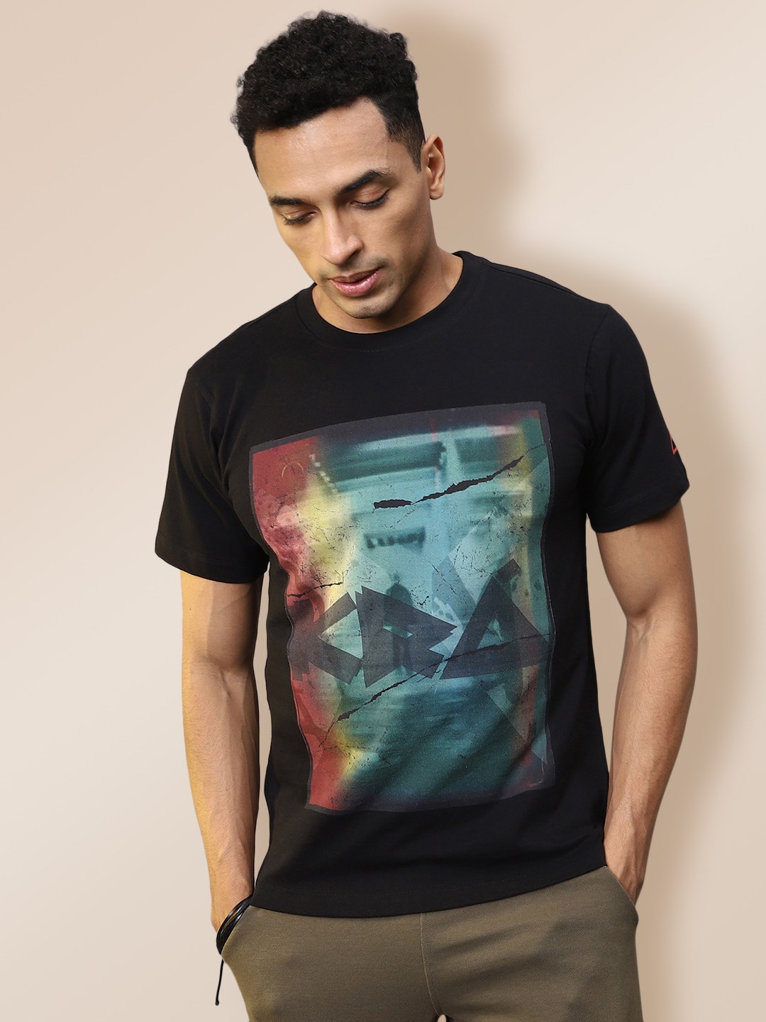 

KRA Men Black Printed T-shirt