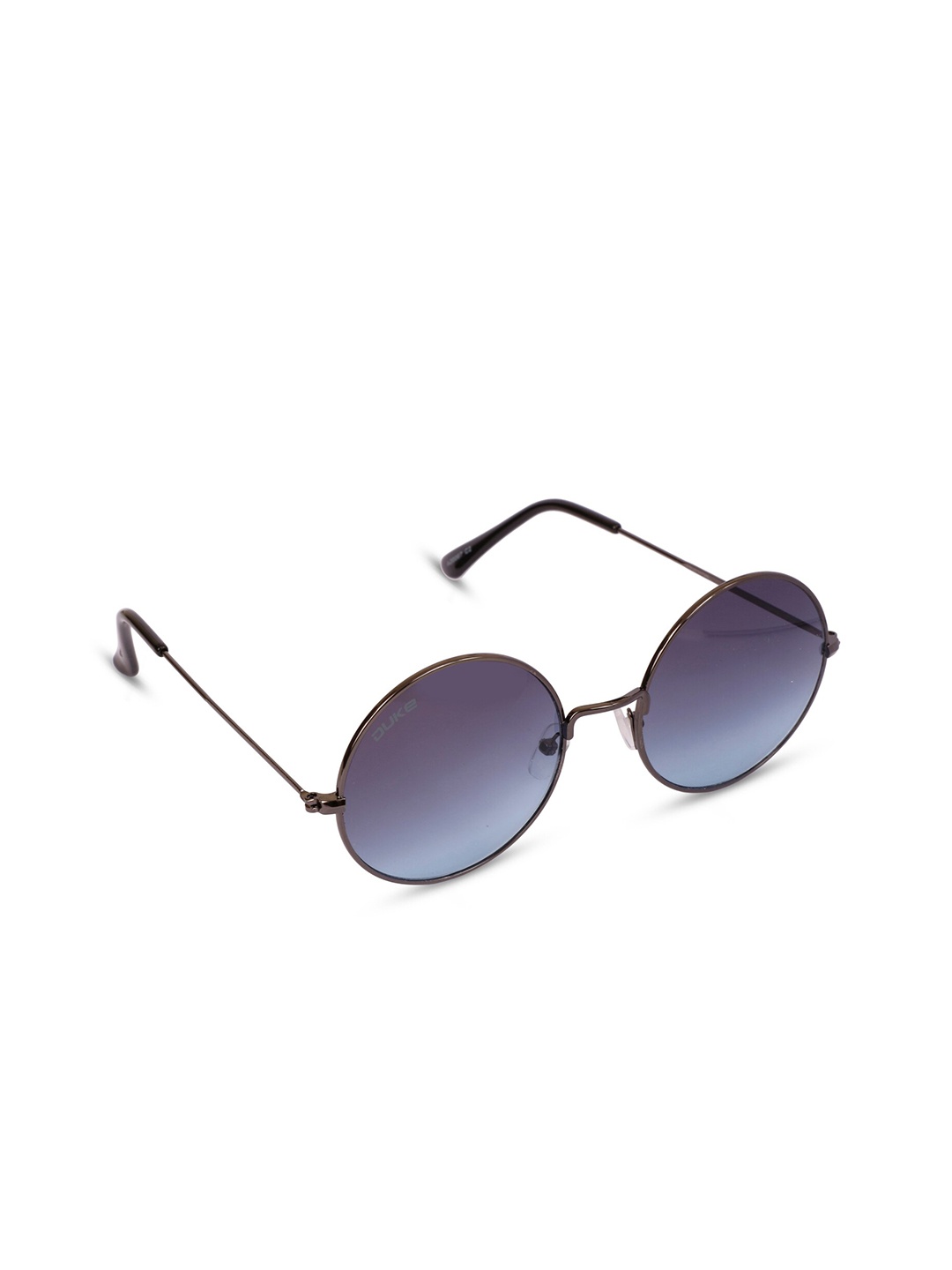 

Duke Unisex Blue Lens & Gunmetal-Toned Round Sunglasses with UV Protected Lens, Navy blue