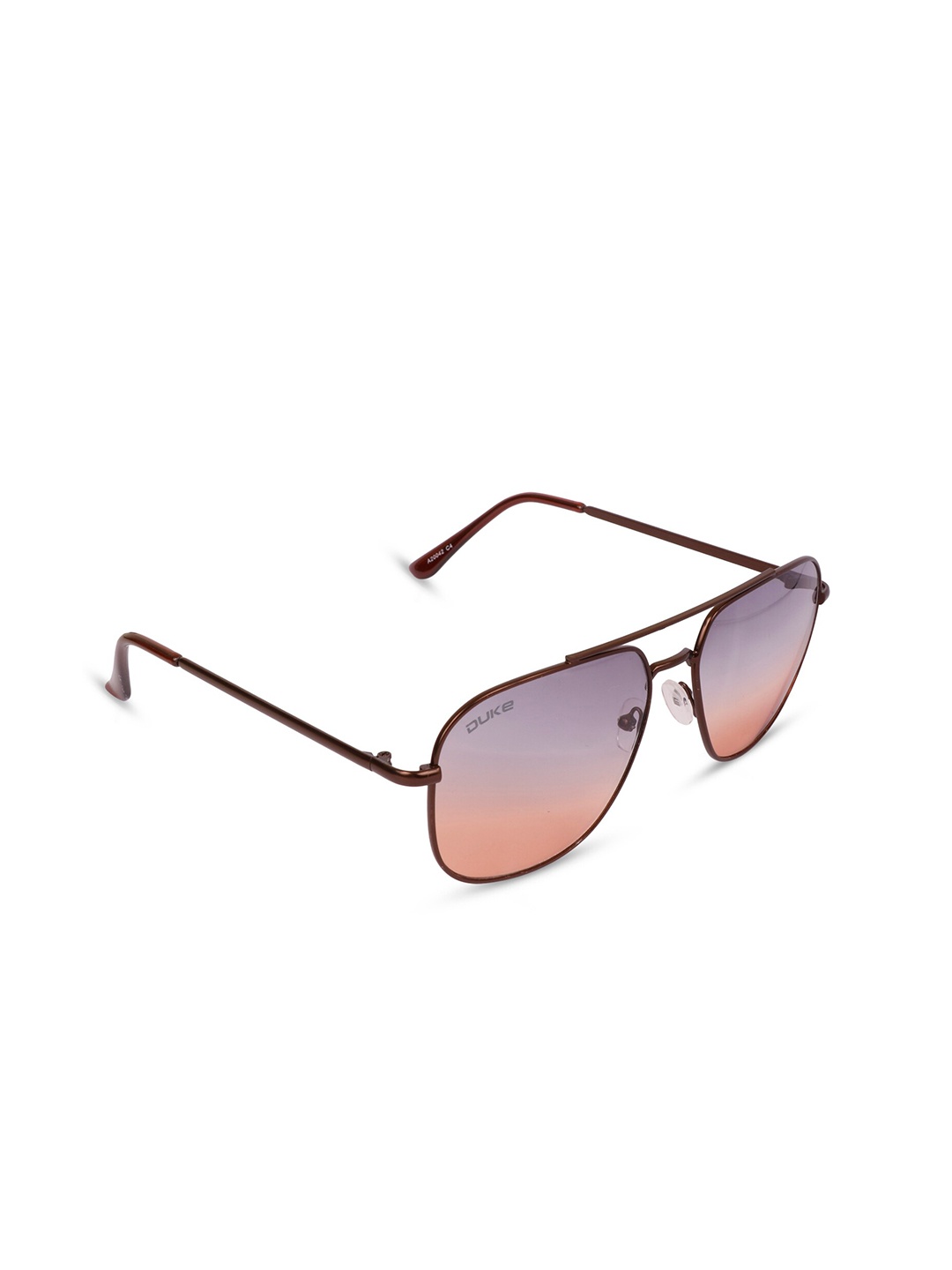 

Duke Unisex Mirrored Lens & Brown Rectangle Sunglasses with UV Protected Lens DUKE