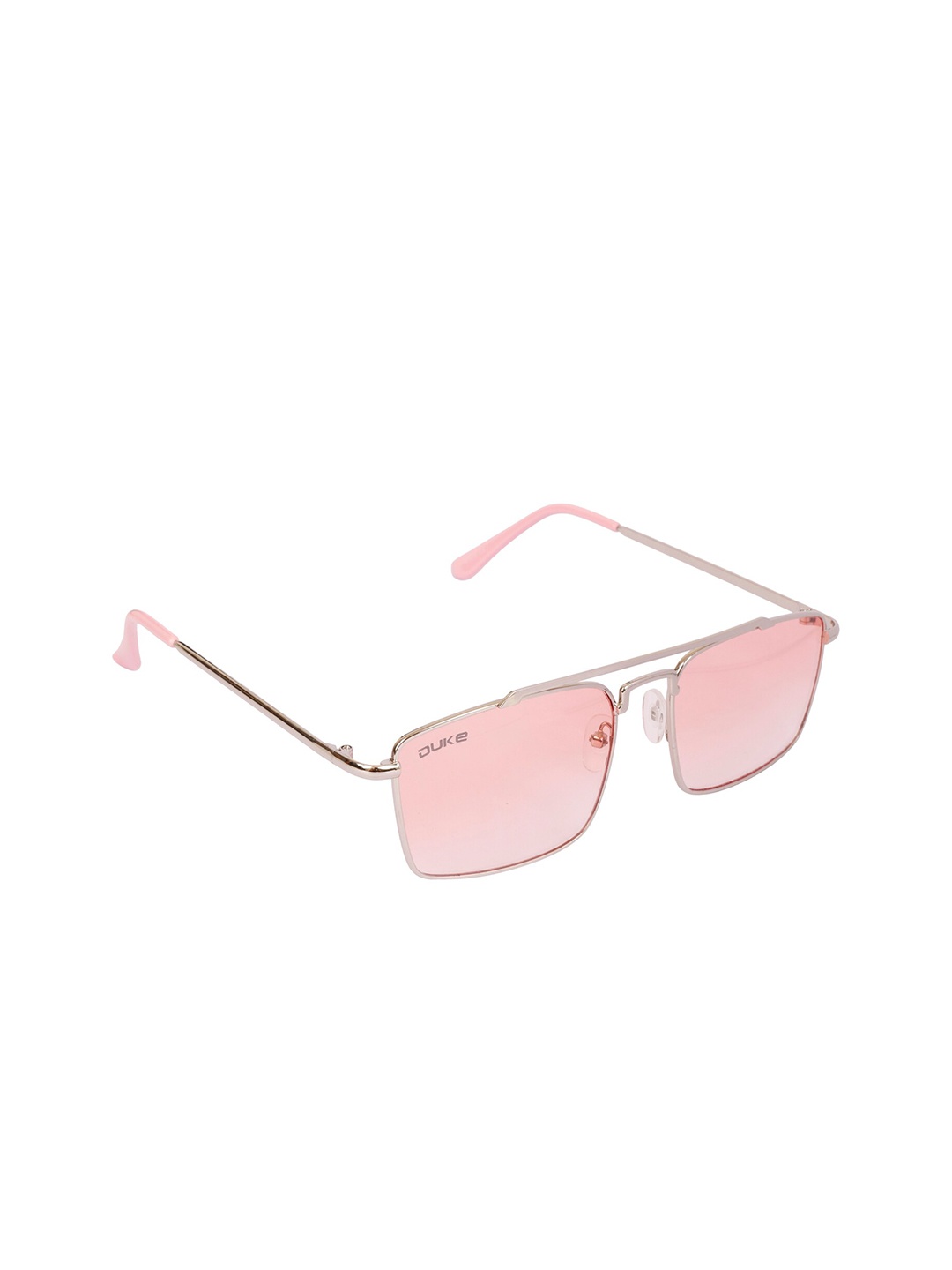 

Duke Unisex Pink Lens & Steel-Toned Rectangle Sunglasses DUKE-A1870-C6