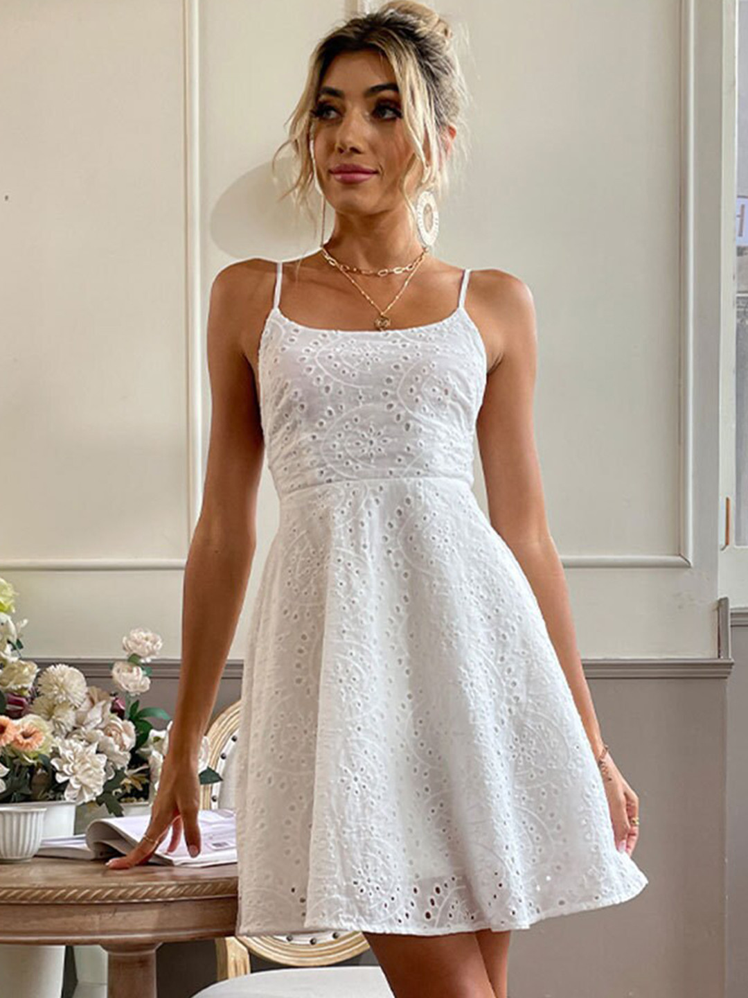 

La Aimee White A-Line Dress