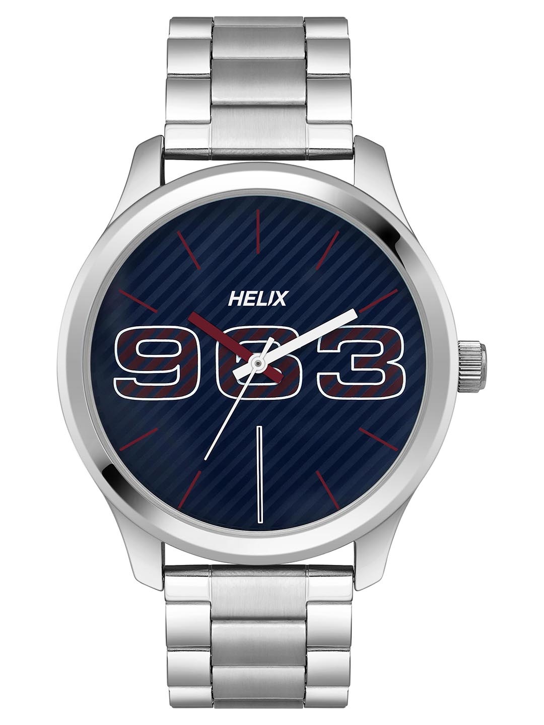 

Helix Men Printed Dial & Stainless Steel Bracelet Style Straps Analogue Watch TW043HG02, Blue