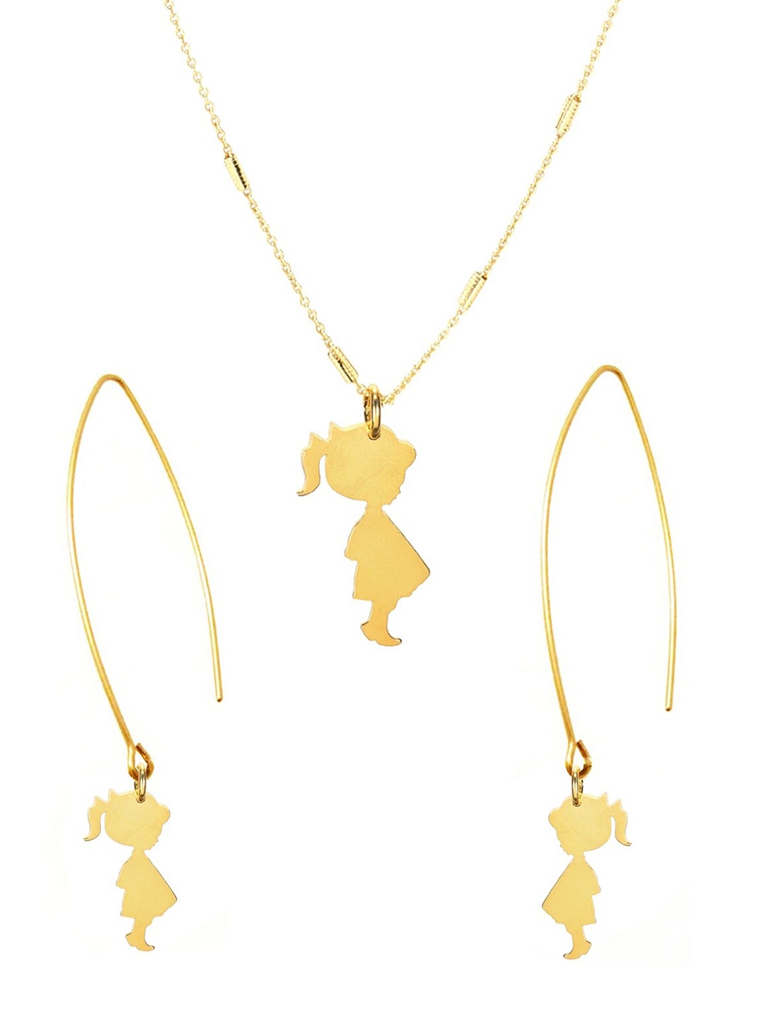 

Goldnera Pretty Girls Gold-Toned Charm Pendant and Earrings