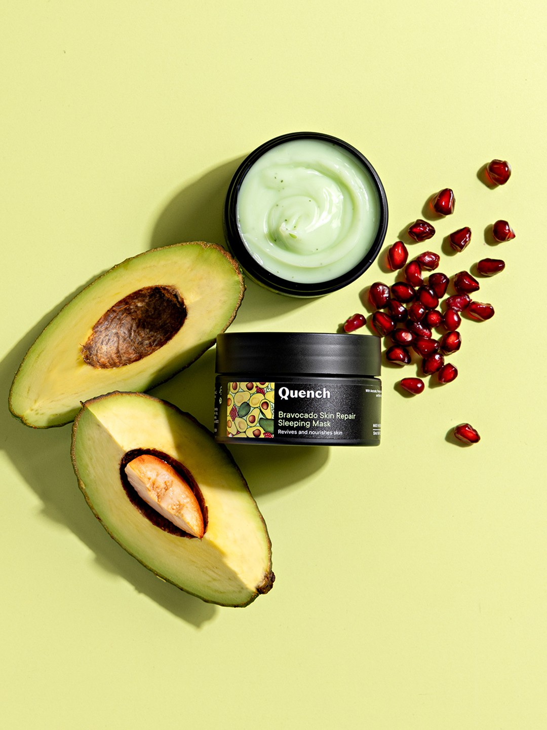 

Quench Bravocado Skin Repairing Sleeping Mask With Vitamin B5 - 10ml, Black