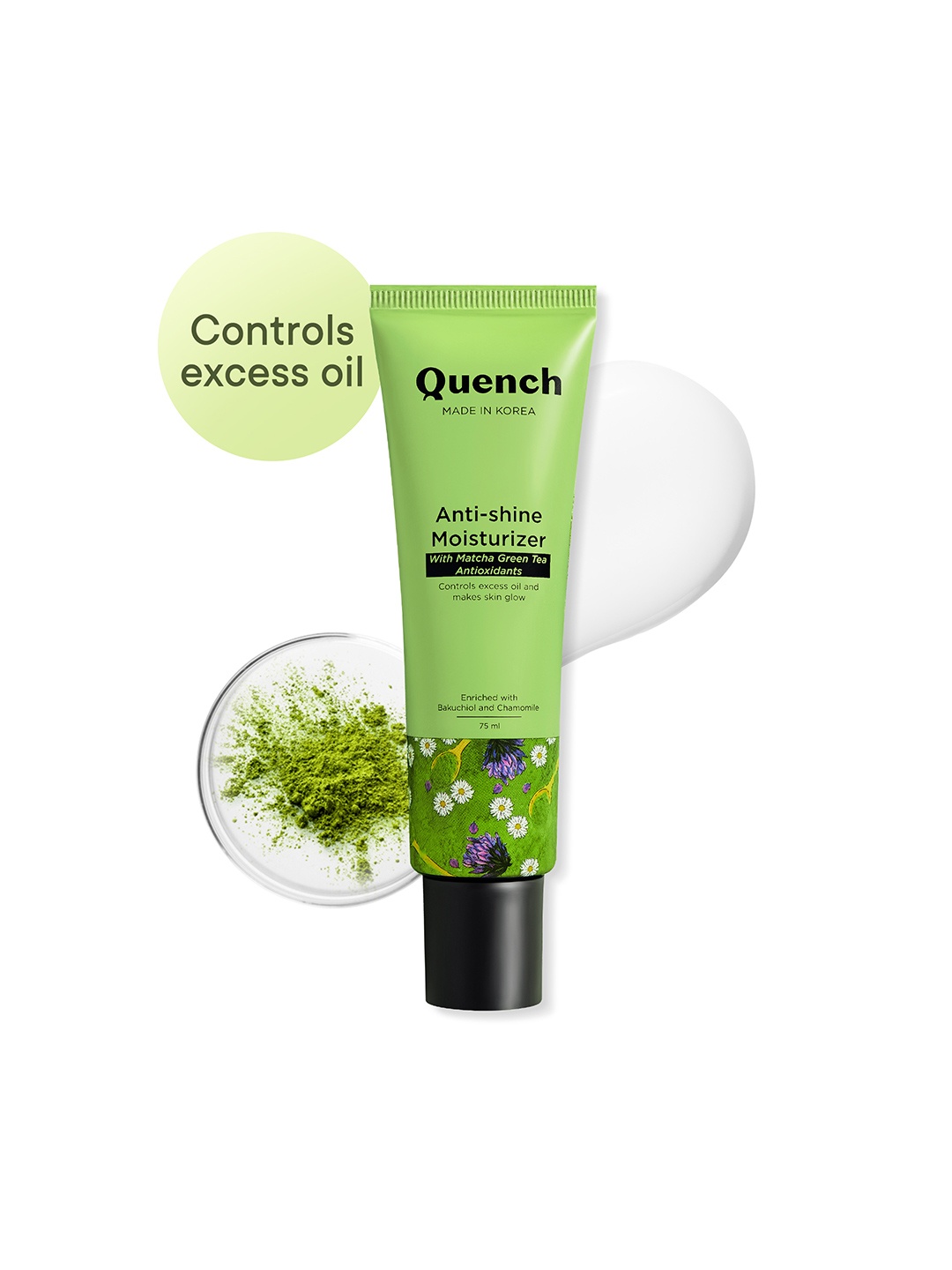 

Quench Matcha Better Anti-Shine Face Moisturizer With Licorice Root & Cica - 75ml, Lime green