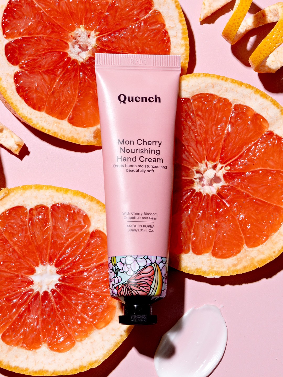 

Quench Mon Cherry Nourishing Hand Cream with Cherry Blossom & Grapefruit - 30 ml, Pink