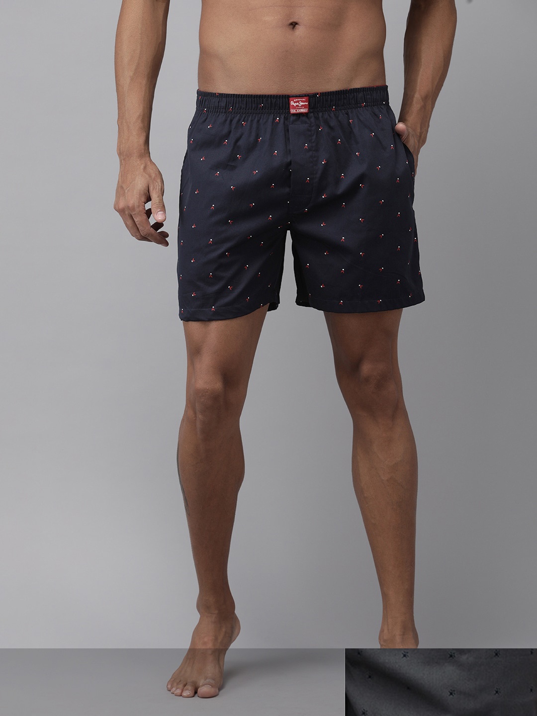 

Pepe Jeans Men Charcoal Printed Lounge Shorts