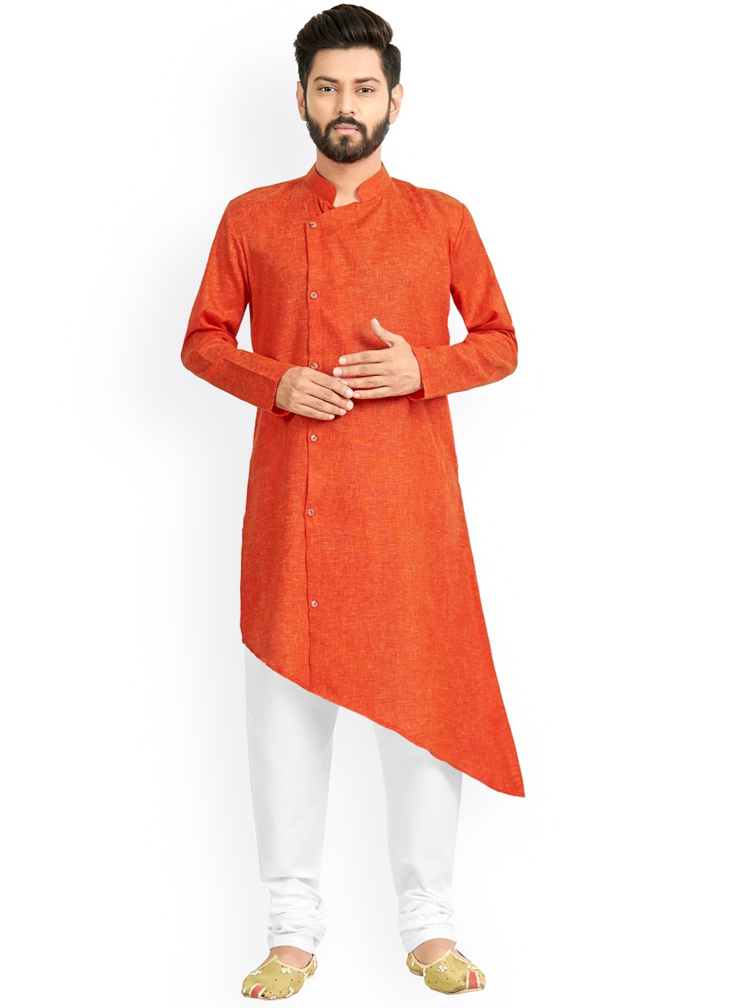 

Nimayaa Men Orange Kurta with Churidar