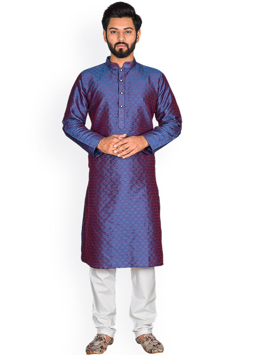 

Nimayaa Men Blue Kurta with Pyjamas