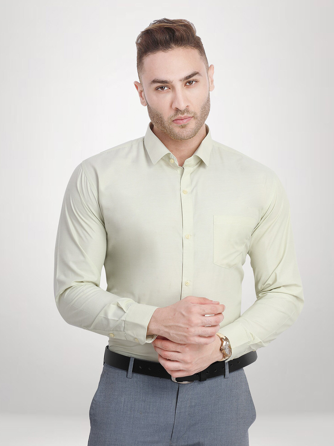 

RG DESIGNERS Men Yellow Formal Shirt