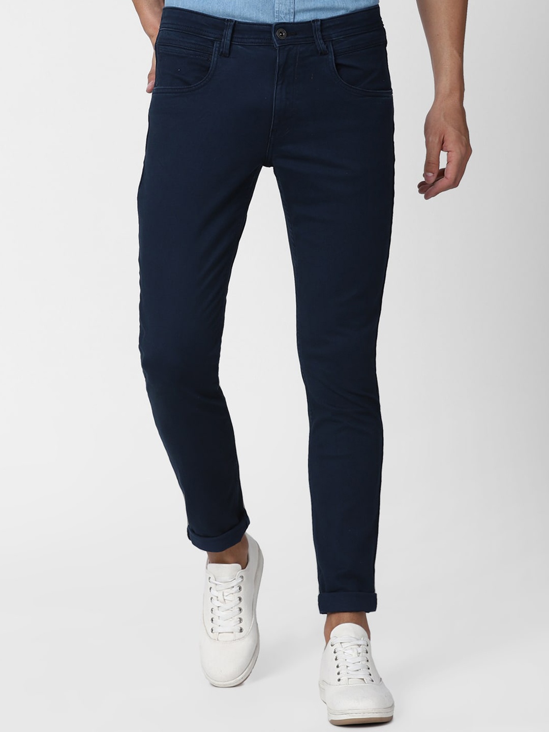 

VAN HEUSEN DENIM LABS Men Navy Blue Mid Rise Skinny Fit Mid Rise Stretchable Jeans
