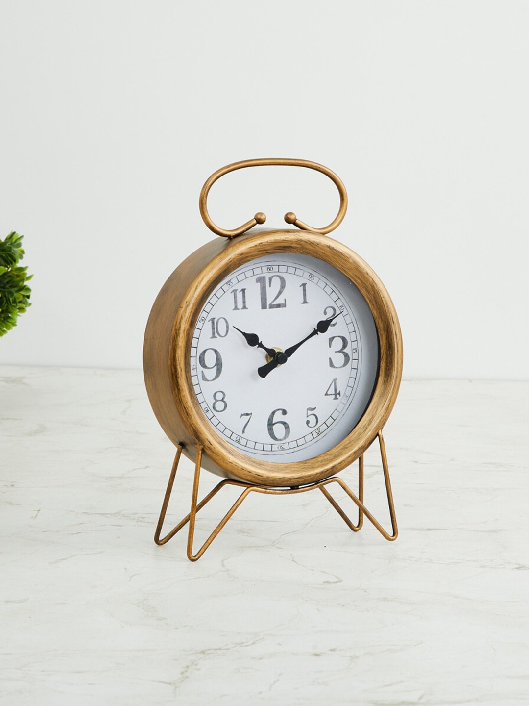 

Home Centre Gold-Toned & White Contemporary Alarm Clock
