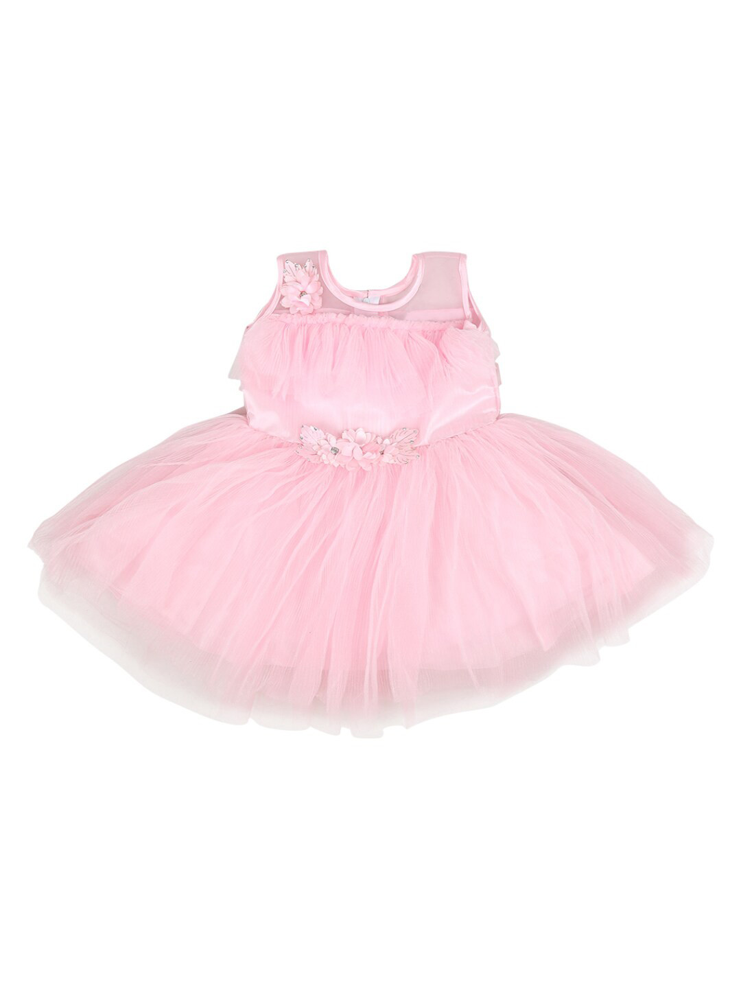 

V-Mart Girls Pink Solid Cotton Fit and Flare Dress