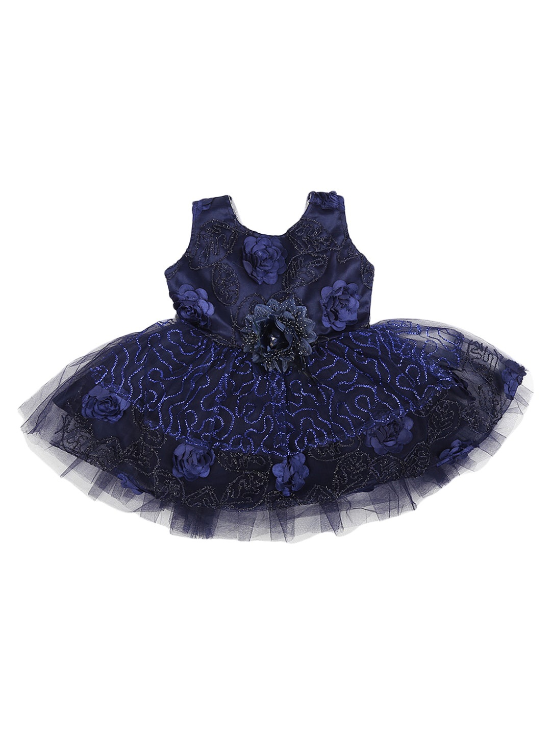 

V-Mart Blue Embellished Applique Dress
