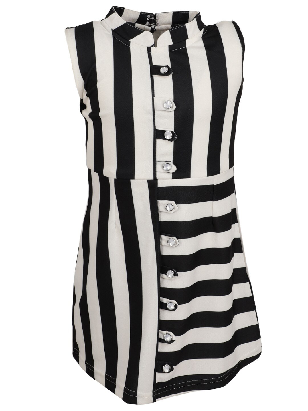 

V-Mart Girls Black & White Striped Sheath Dress