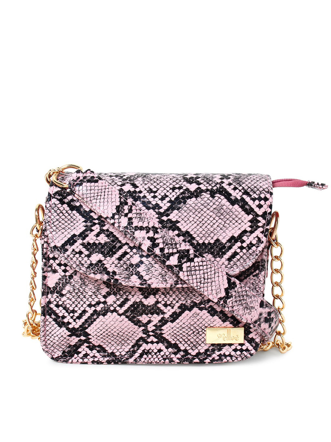 

yelloe Pink Animal Textured Bowling Sling Bag