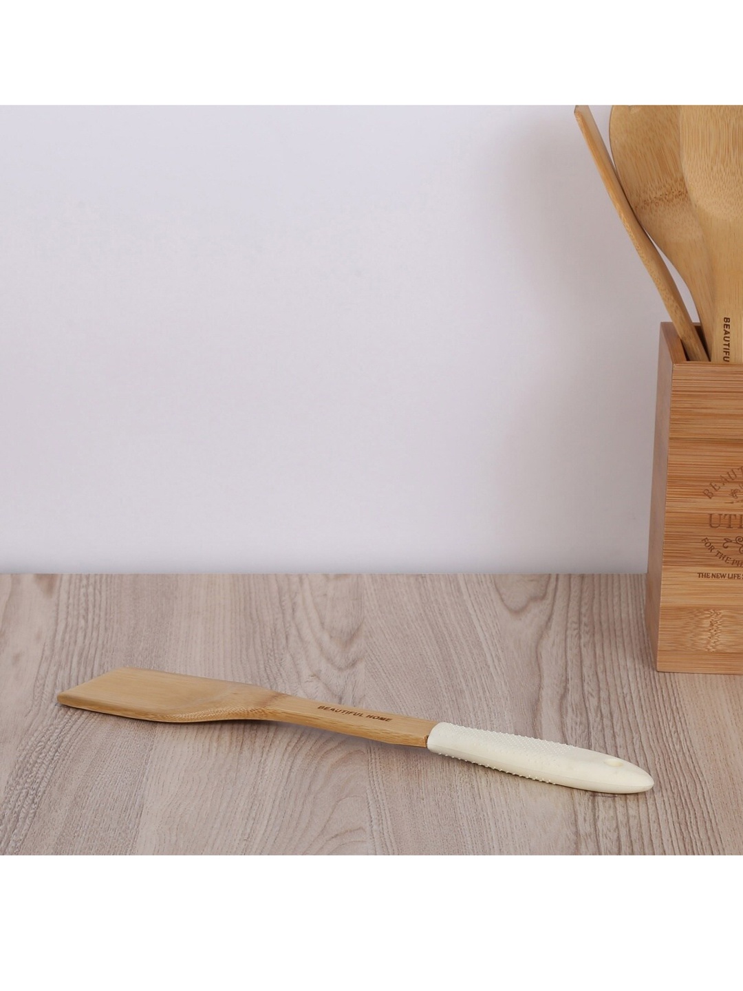 

Home Centre Brown Solid Bamboo Spatula with Silicon Handle