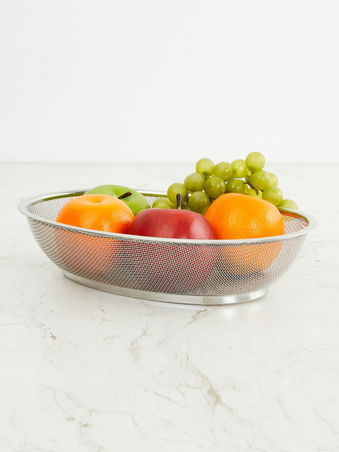 

Home Centre Silver-Toned Mesh Glovia Oval Basket
