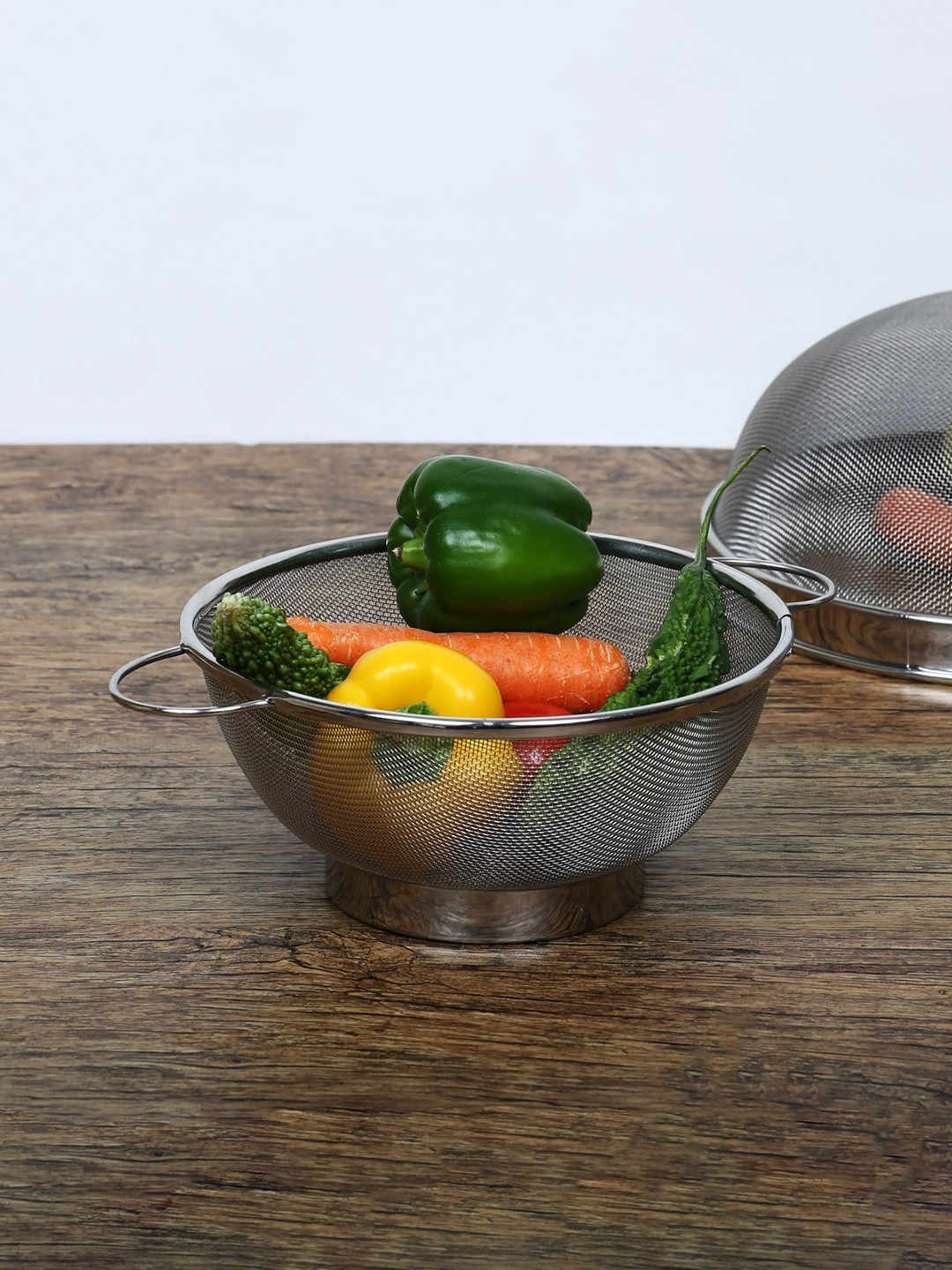 

Home Centre Silver-Toned Solid Stainless Steel Colander Basket