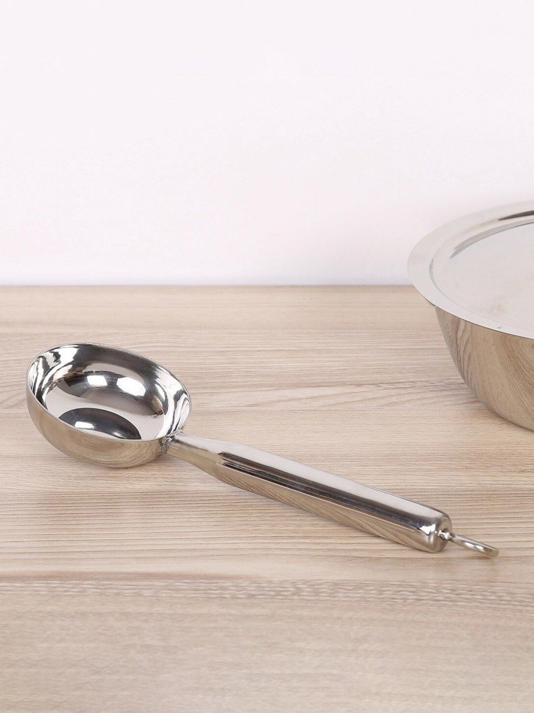 

Home Centre Silver-Toned Solid Stainless Steel Dosa Ladle