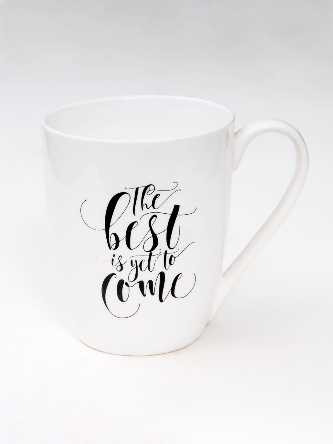 

Home Centre White & Black Text or Slogans Printed Bone China Glossy Mug