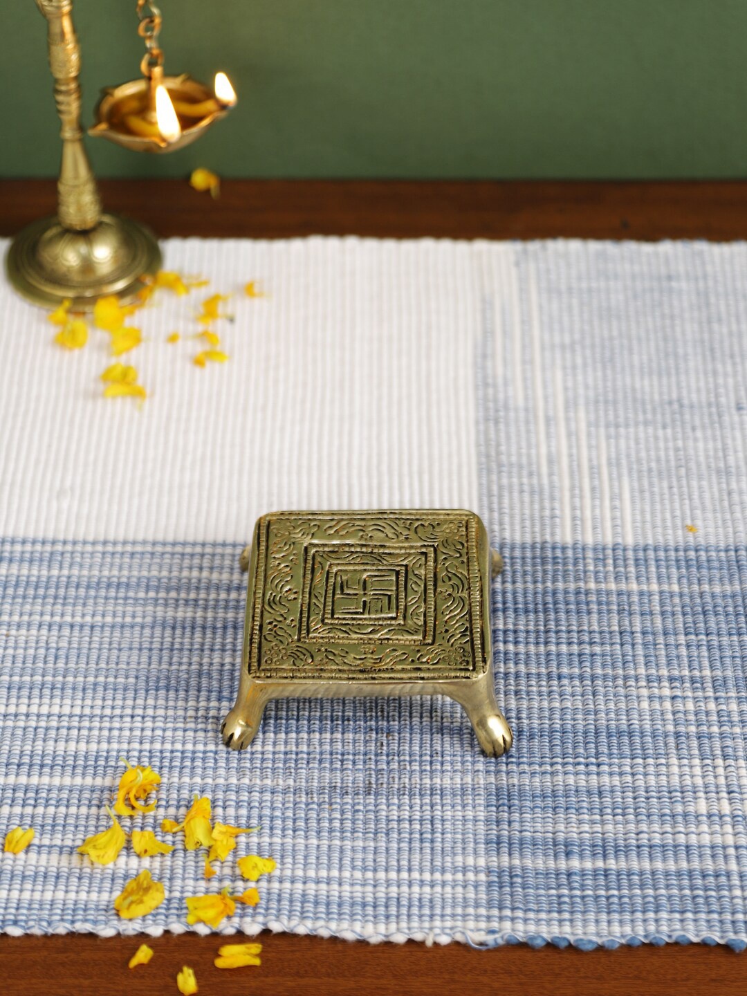 

Imli Street Gold-Toned Brass 4 Legged Small Chowkie