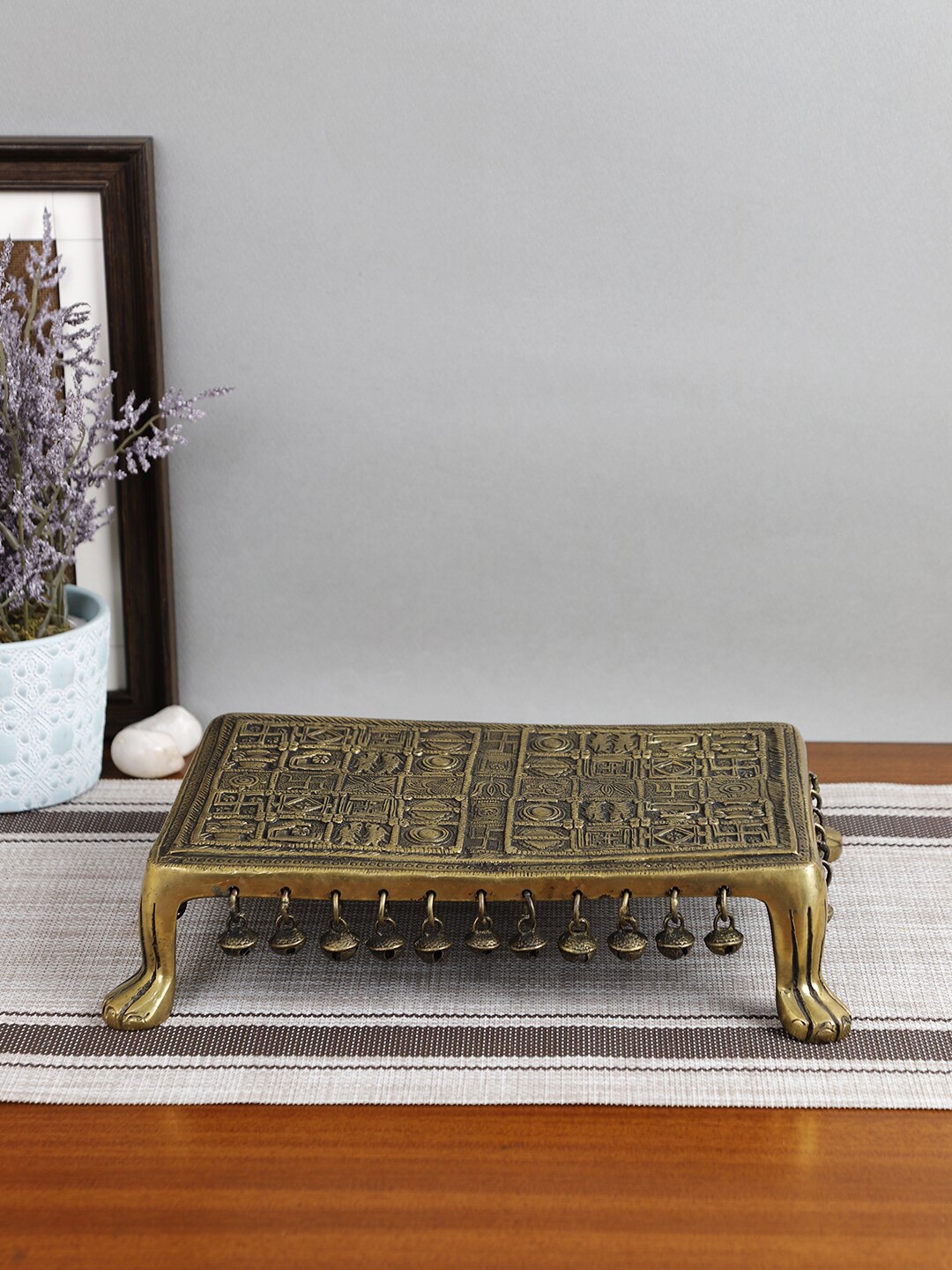 

Imli Street Gold-Toned Brass Chowki With Ghungroo