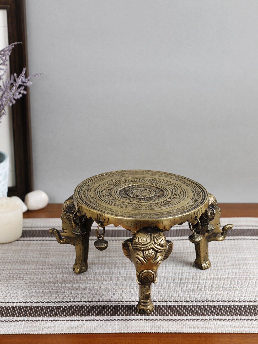 

Imli Street Gold-Toned Brass Small Chowkie With Ghungroo