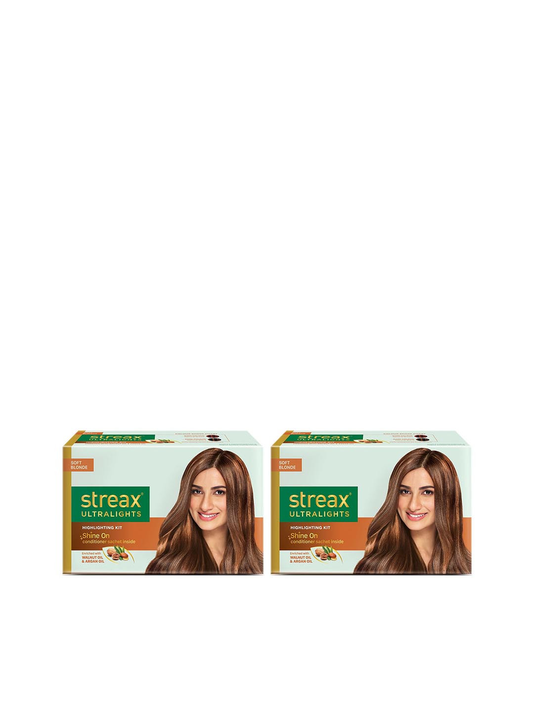 

Streax Set of 2 Ultralights Walnut Oil & Argan Oil Highlighting Kit - Soft Blonde, Brown