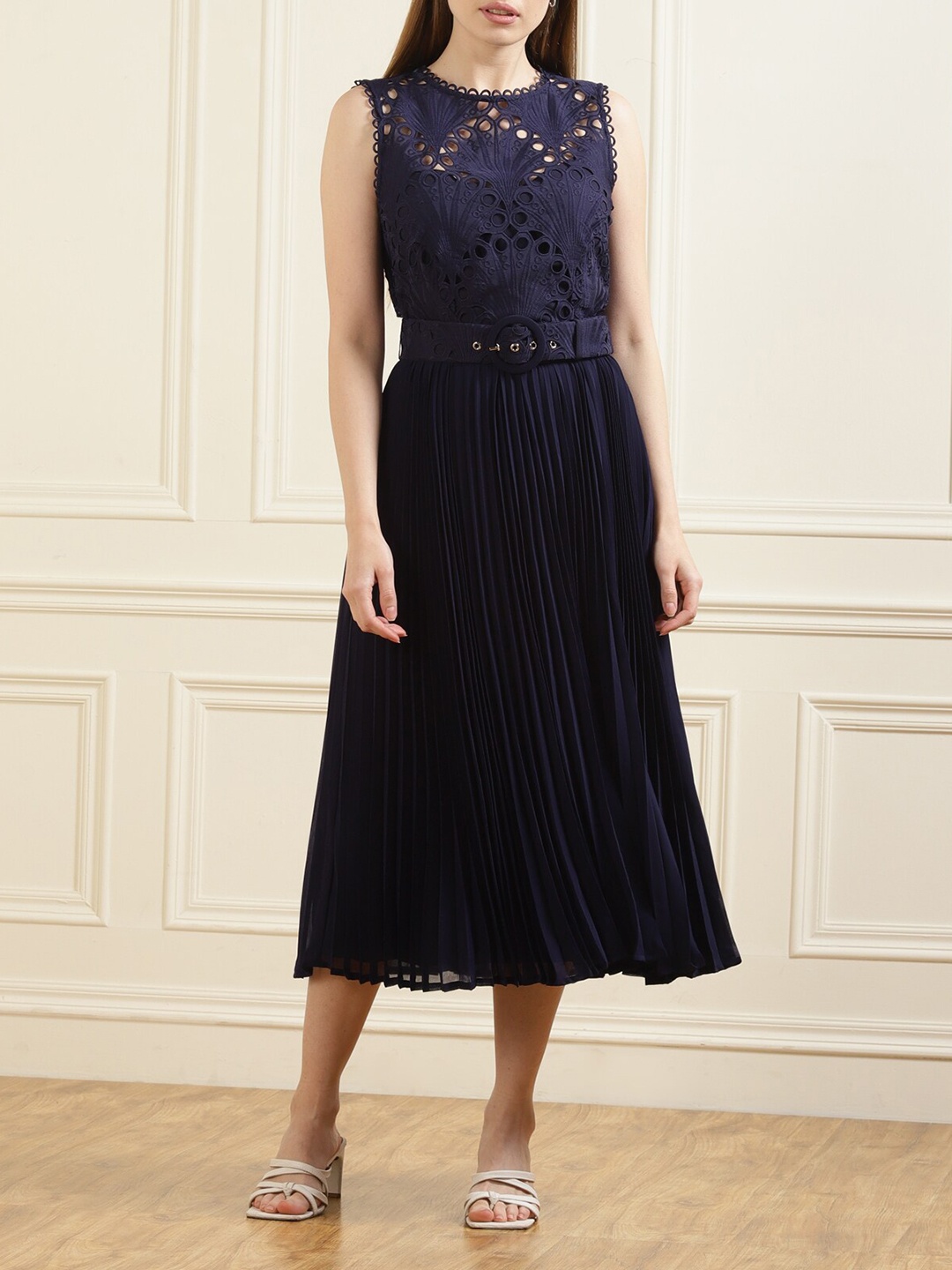 

Phase Eight Women Navy Blue A-Line Dress