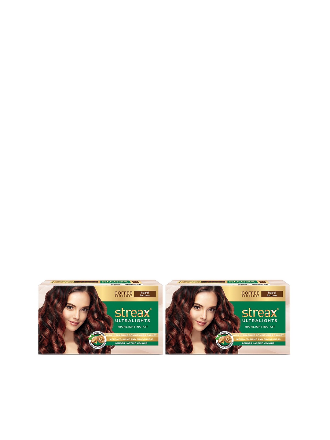 

Streax Set Of 2 Ultralights Highlight Coffee Collection Hair Colour Kit - Hazel Brown, Coffee brown