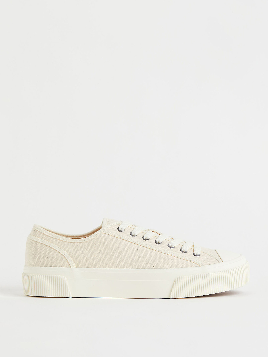 

H&M Men White Canvas Trainers