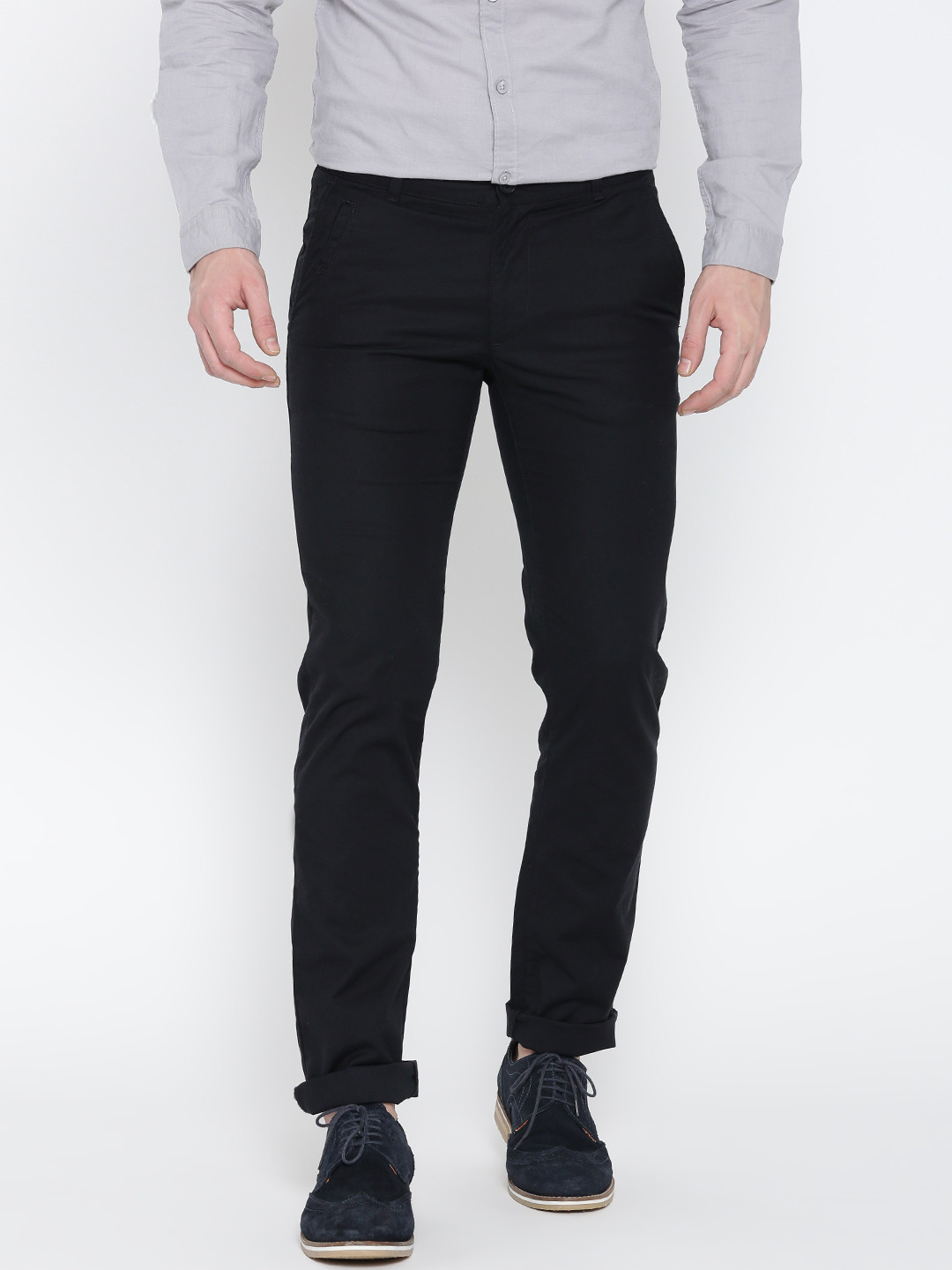 

United Colors of Benetton Men Black Slim Fit Casual Trousers