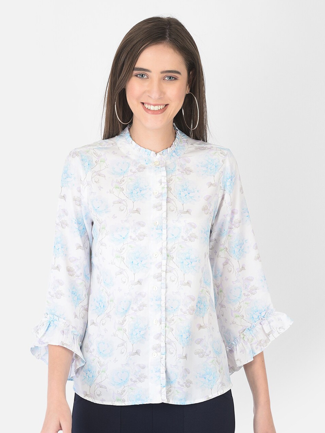 

Latin Quarters Blue Floral Print Shirt