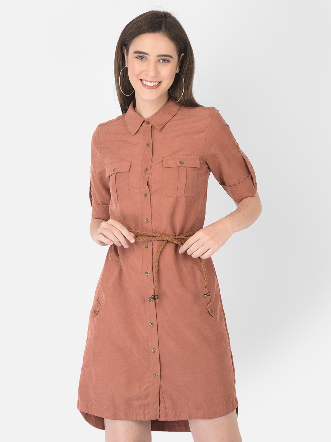 

Latin Quarters Women Brown Shirt Dress